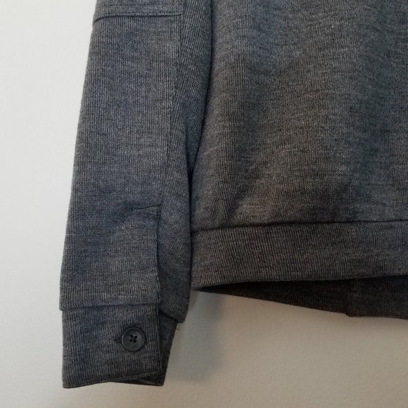 Soft Cloth Men's Heather Gray Wool Blend Softshell Zip Bomber Jacket - Picture 10 of 10